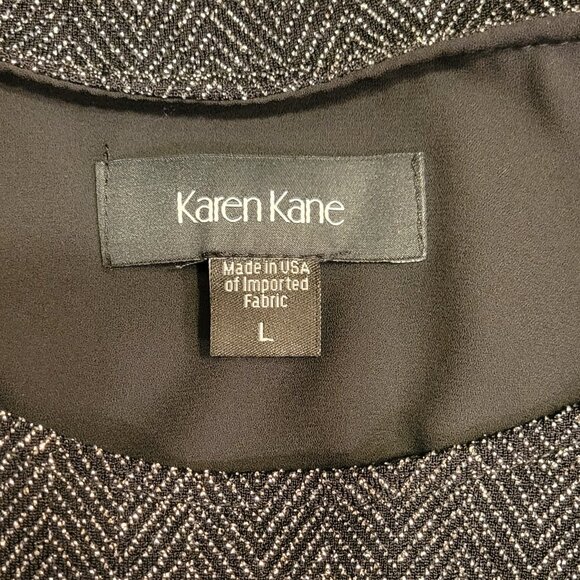 Karen Kane Black Silver Metallic Shimmery Evening Tunic Top with Side Bows Large - Picture 10 of 12